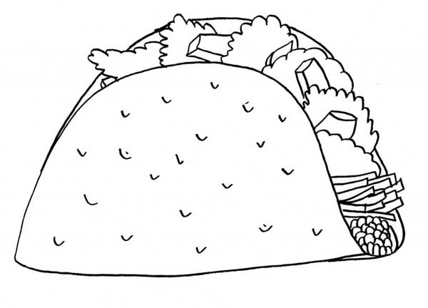 Mexican Taco Coloring Page