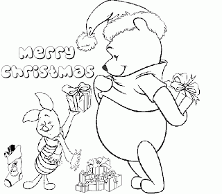 Winnie The Pooh Printable Christmas Coloring Pages