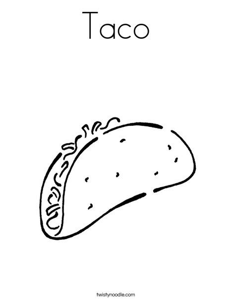 Cartoon Taco Coloring Page