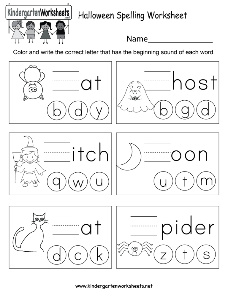 Halloween Activity Sheets For Kindergarten
