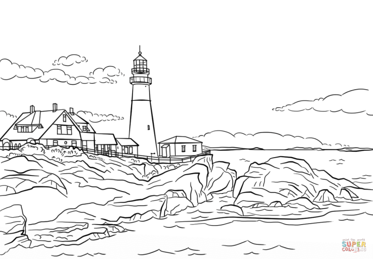 Detailed Lighthouse Coloring Pages