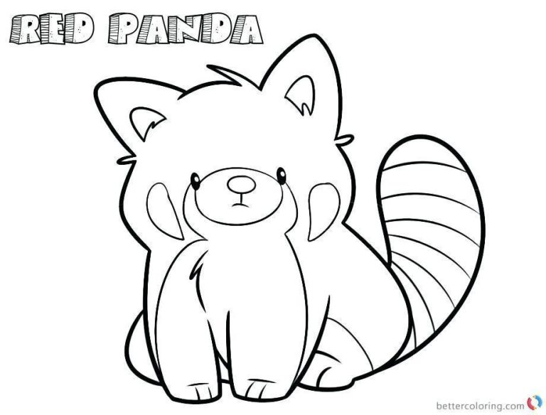 Cute Red Panda Coloring Page