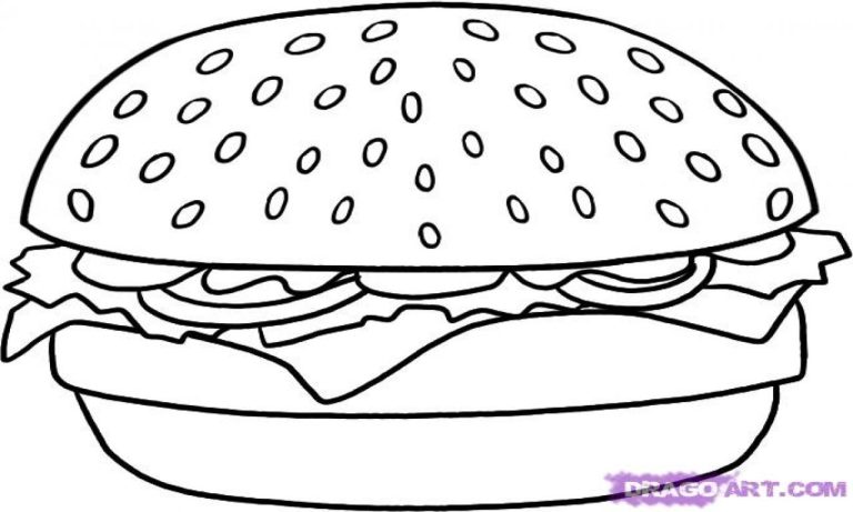 Simple Hamburger Coloring Page