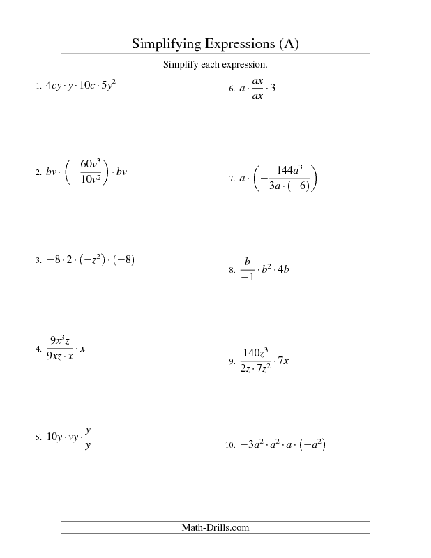 Pdf Simplifying Algebraic Fractions Worksheet