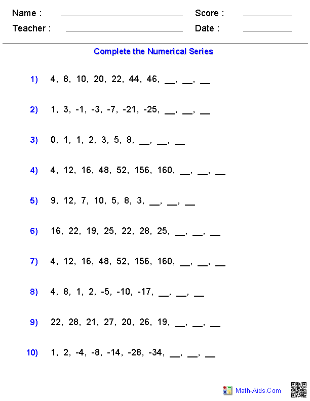 Number Patterns Worksheets Pdf Grade 5