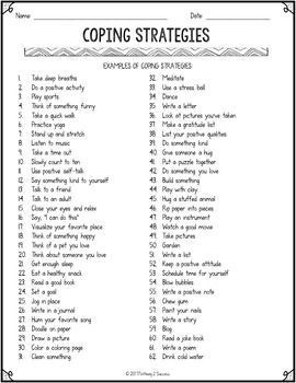Coping Skills For Anxiety Worksheets Pdf