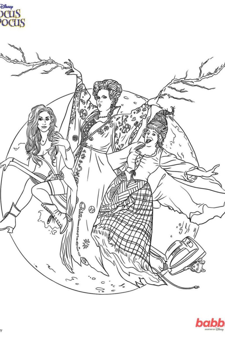 Hocus Pocus Coloring Pages Easy