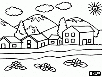 City Coloring Pages Easy