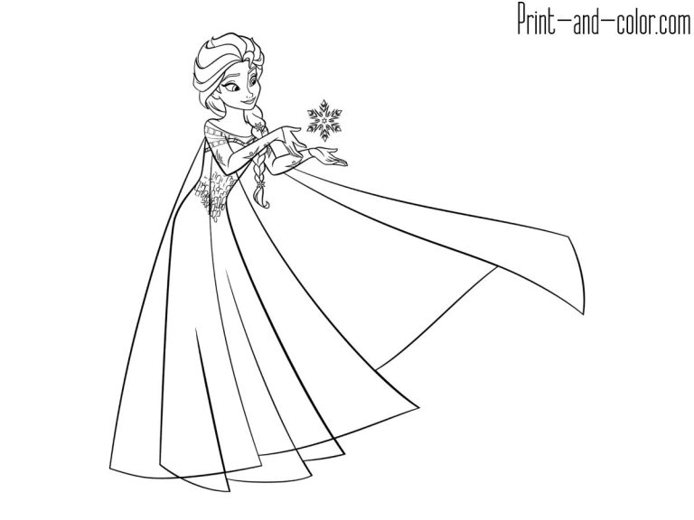 Frozen 2 Coloring Pages Elsa Hair Down Full Body