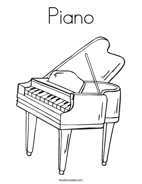 Printable Piano Coloring Page