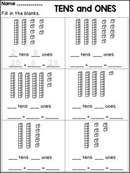 First Grade Concept Of Tens And Ones Worksheets