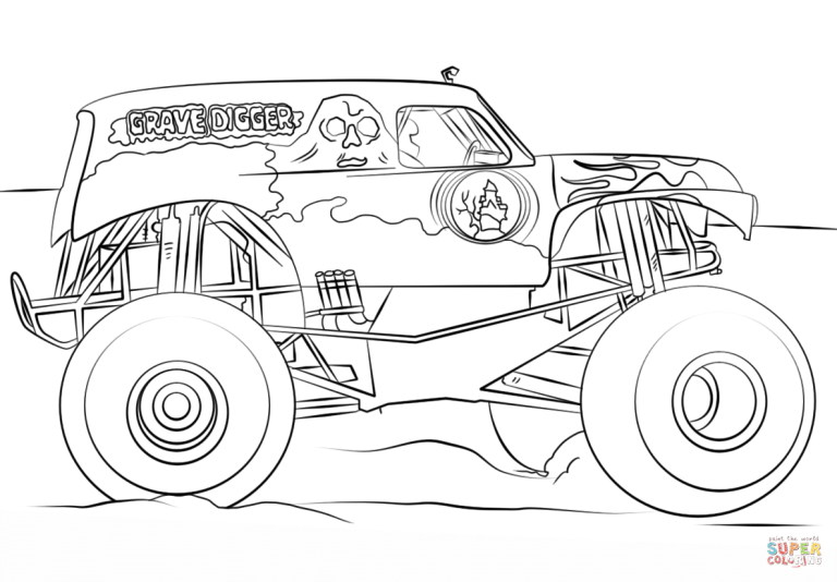 Monster Truck Coloring Pages Grave Digger