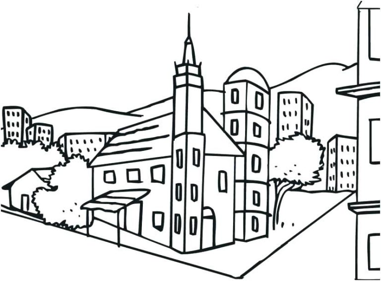 Simple City Coloring Pages