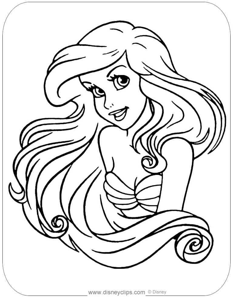 Ariel Frozen Disney Princess Coloring Pages