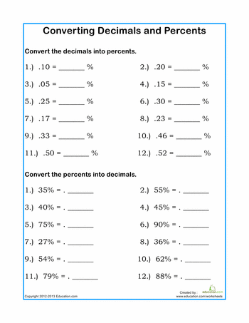 5th Grade Percentage Worksheets With Answers