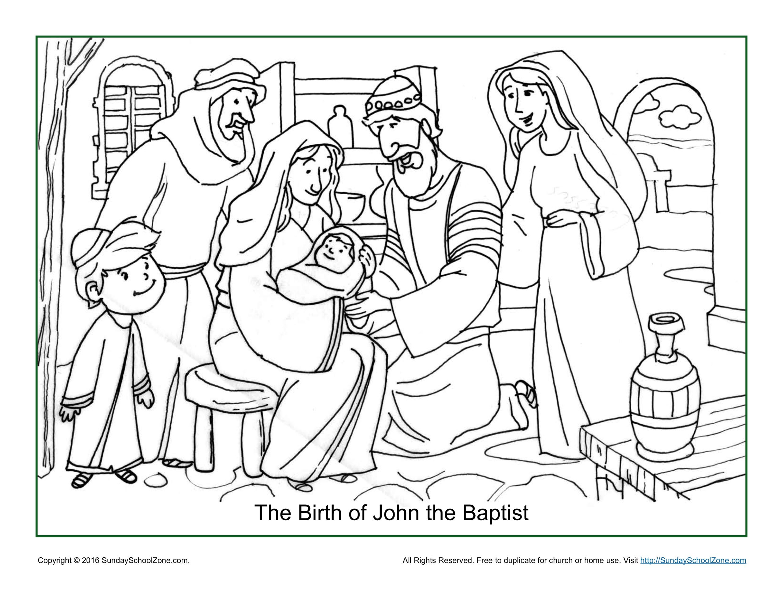 Birth Of John The Baptist Coloring Page