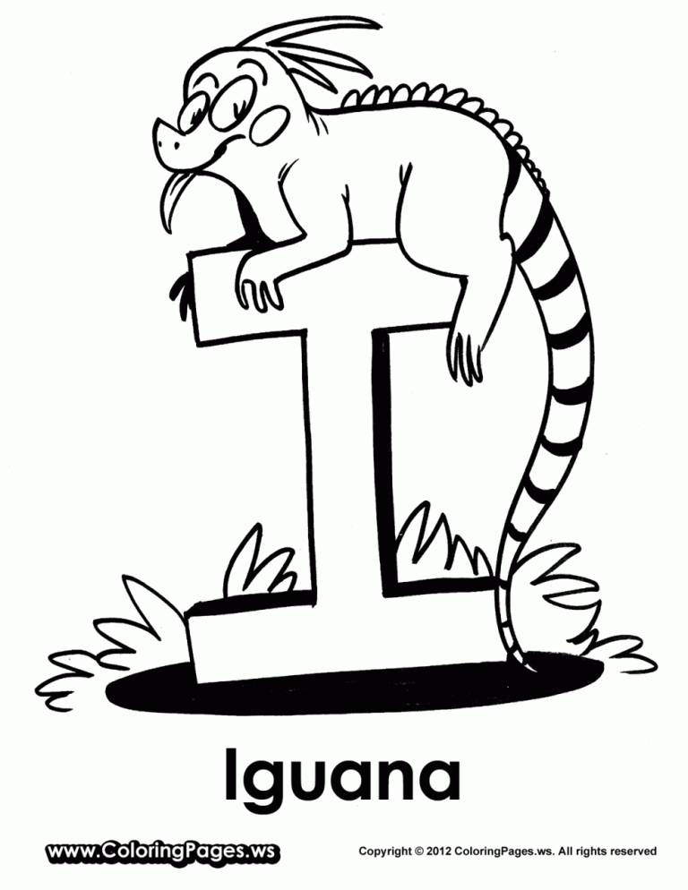 Iguana Coloring Pages For Kids