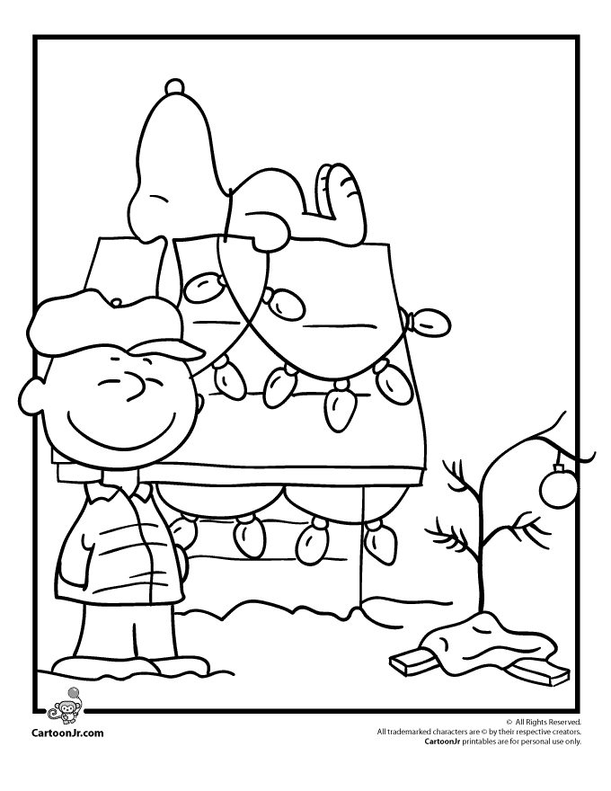 Snoopy And Woodstock Christmas Coloring Pages