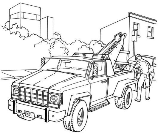 Big Tow Truck Coloring Pages