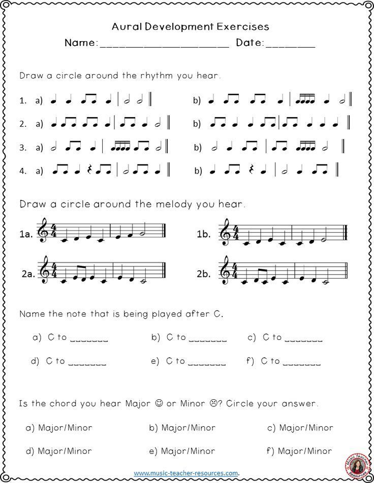 Elementary Music Worksheets Free