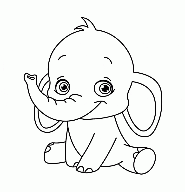 Baby Elephant Coloring Pages Printable