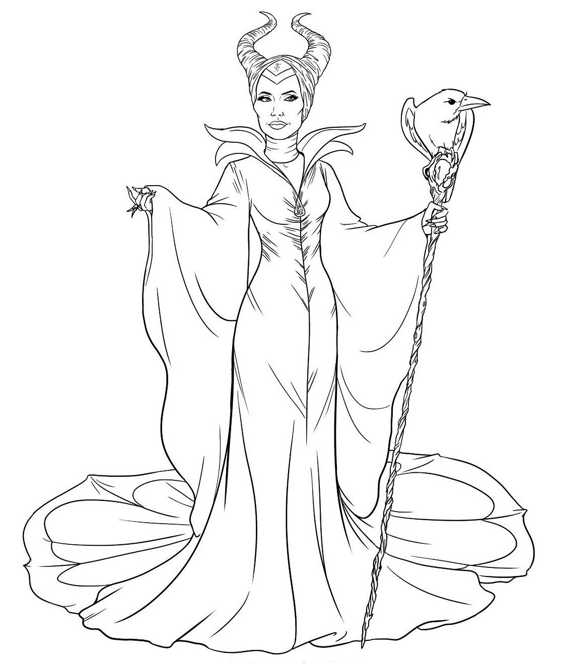 Maleficent Coloring Pages Free