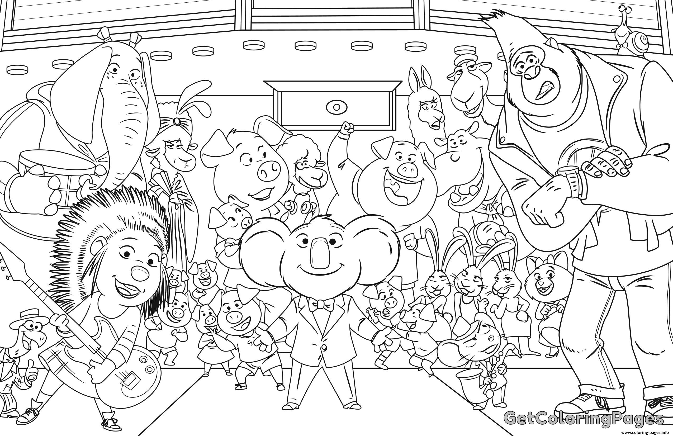 Printable Sing Coloring Pages