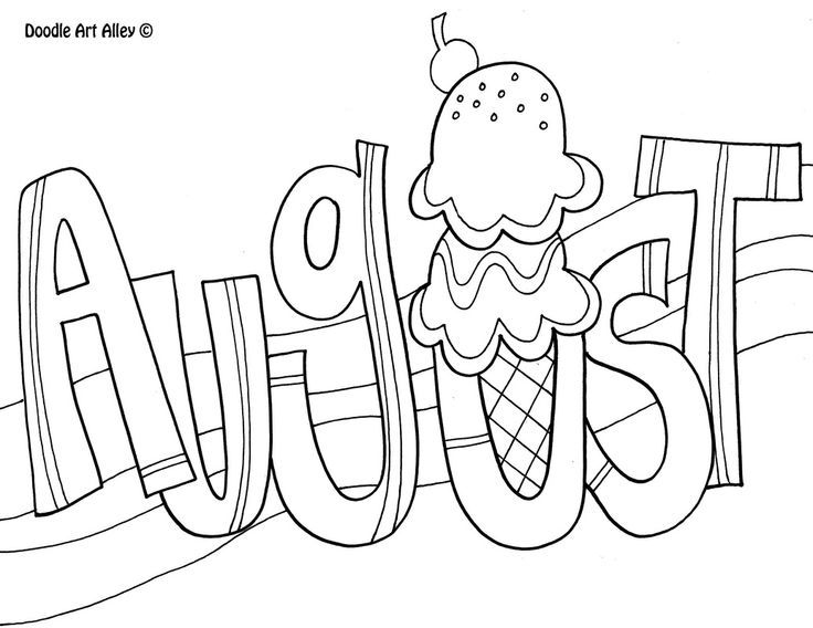 Summer August Coloring Pages