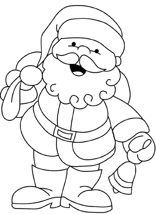Santa Christmas Coloring Pages For Kids