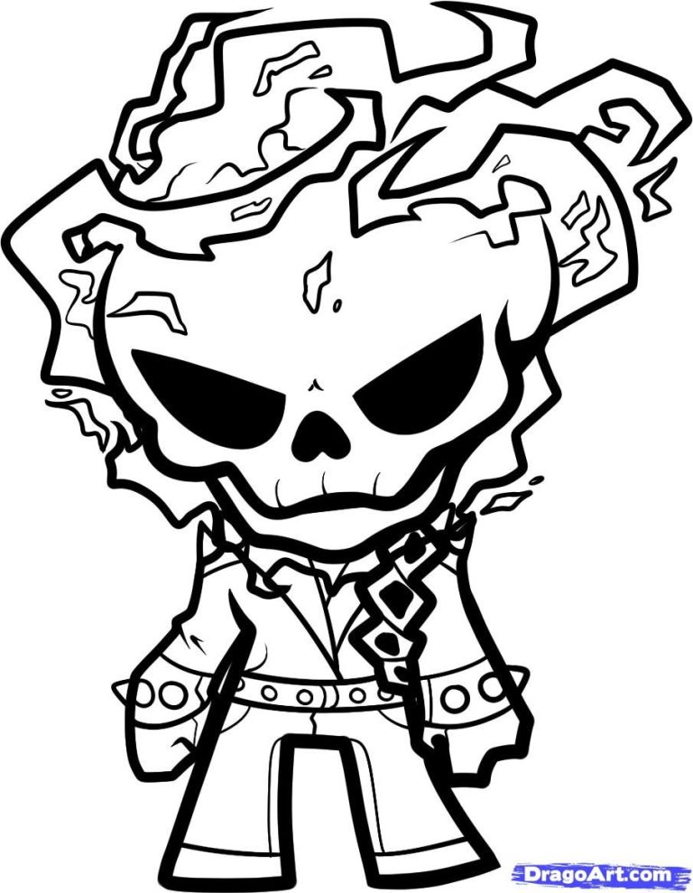 Chibi Ghost Rider Coloring Pages