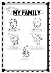 My Family Family Members Worksheet For Kindergarten Pdf