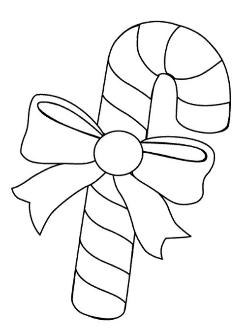 Candy Cane Cute Christmas Coloring Pages