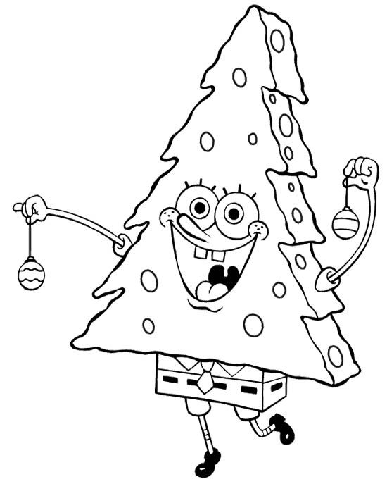 Christmas Spongebob Coloring Sheets
