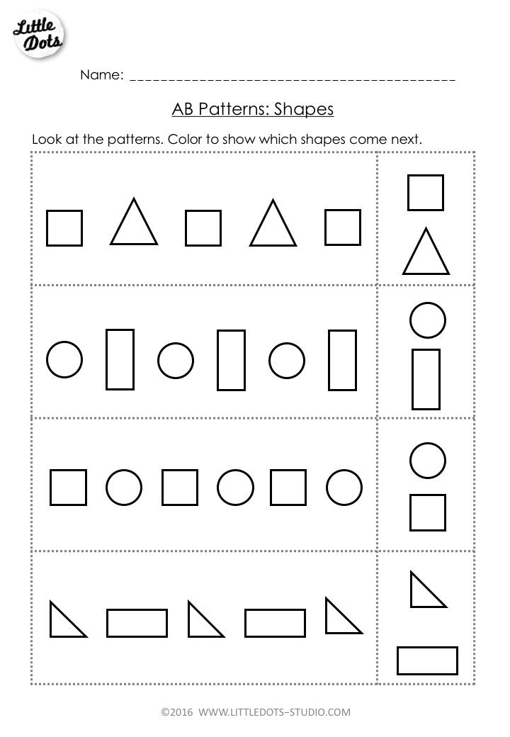 Color Pattern Worksheets For Preschool