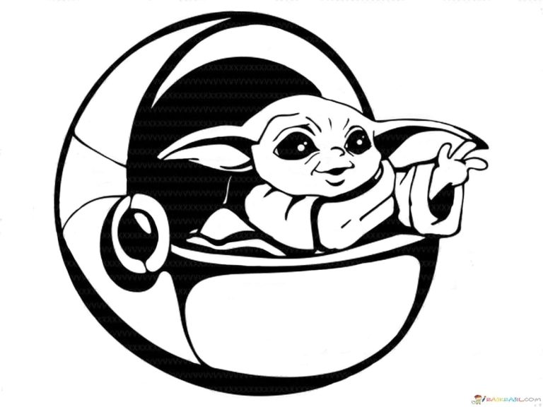 Outline Baby Yoda Coloring Pages