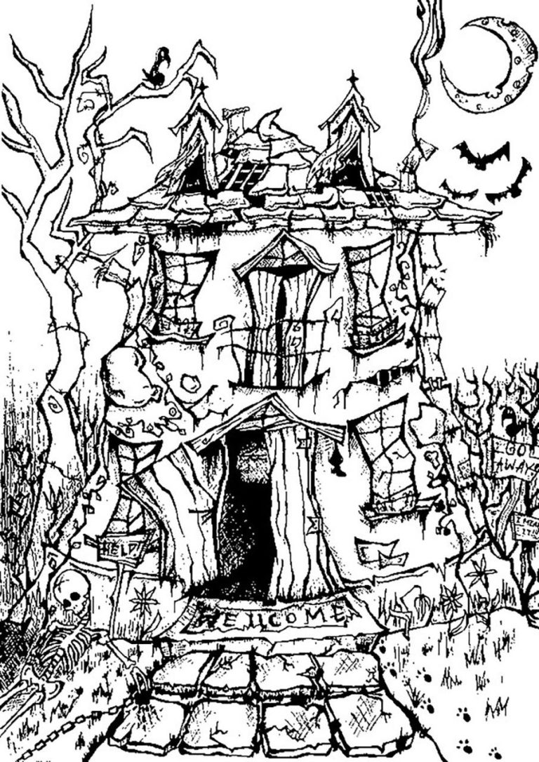 Difficult Coloring Pages Halloween