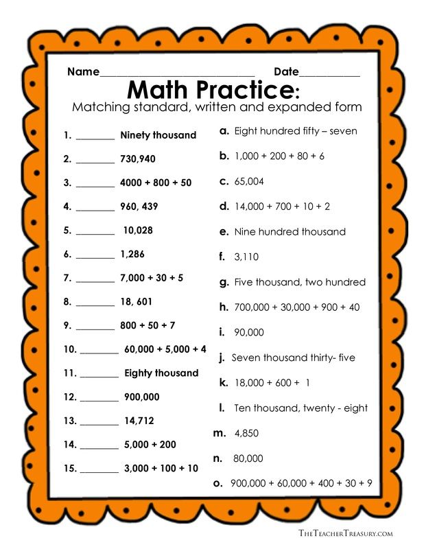 Expanded Form Writing Numbers In Words Worksheets Grade 3
