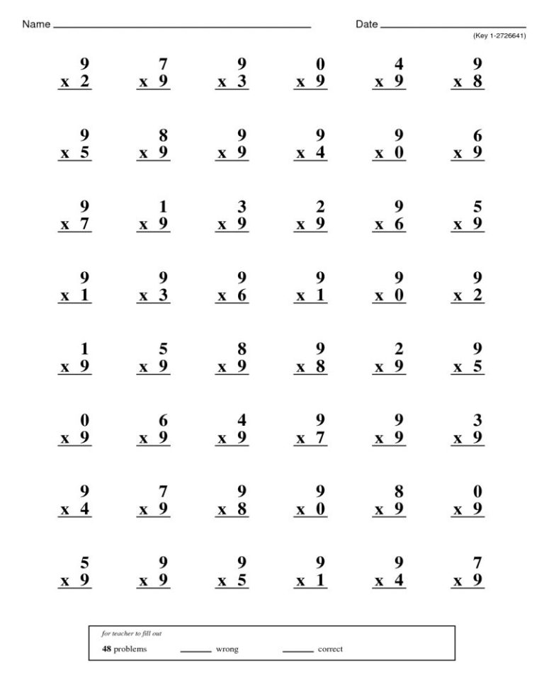 Printable Multiplication 6th Grade Math Worksheets