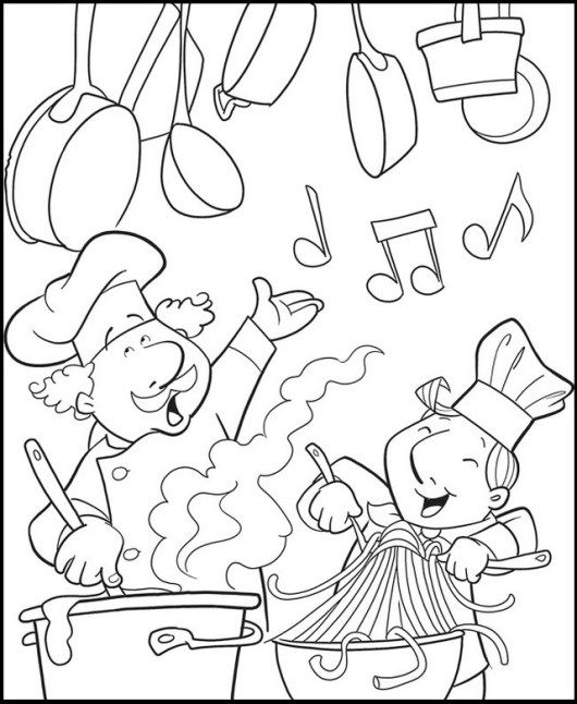 Cooking Kitchen Coloring Pages
