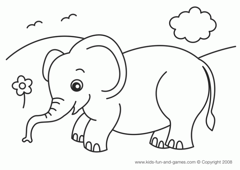 Elephant Coloring Sheet For Kids