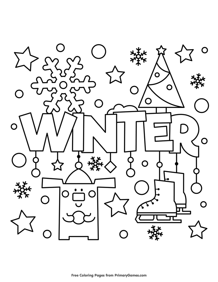 Easy Coloring Pages Winter