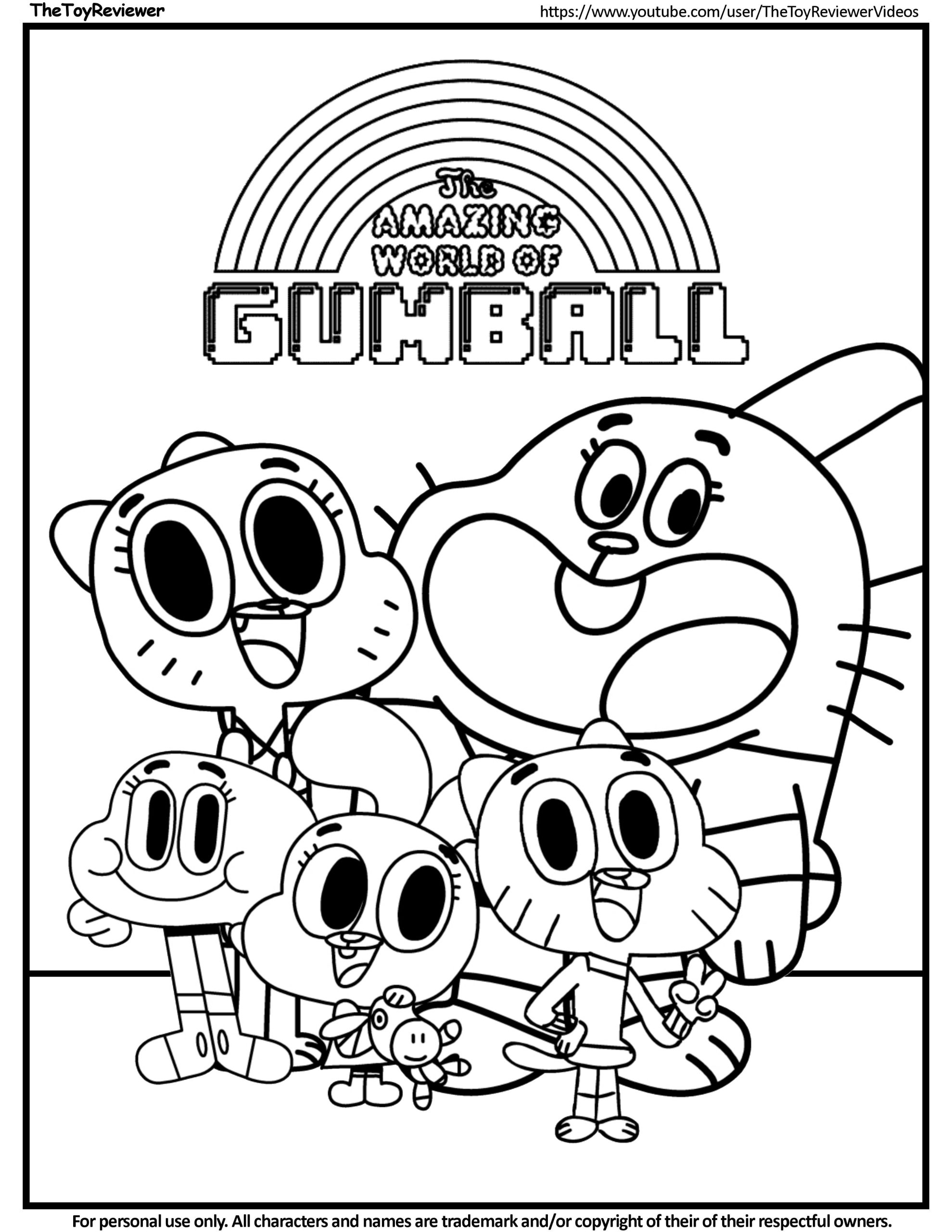 Gumball Cartoon Network Coloring Pages