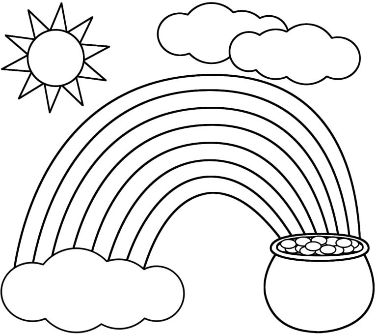 St Patricks Day Rainbow Coloring Pages For Kids