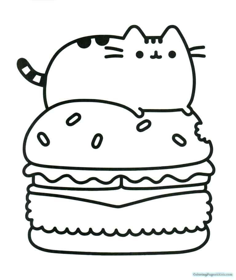 Cute Hamburger Coloring Page