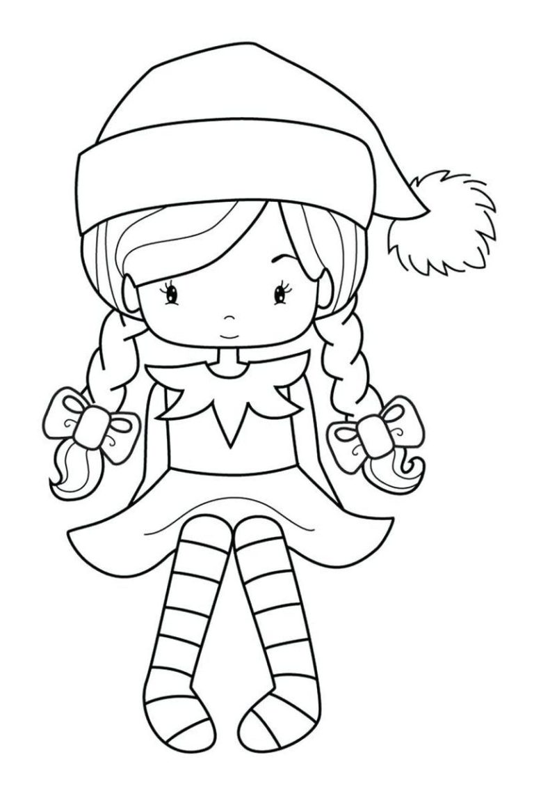 Printable Elf Christmas Coloring Pages