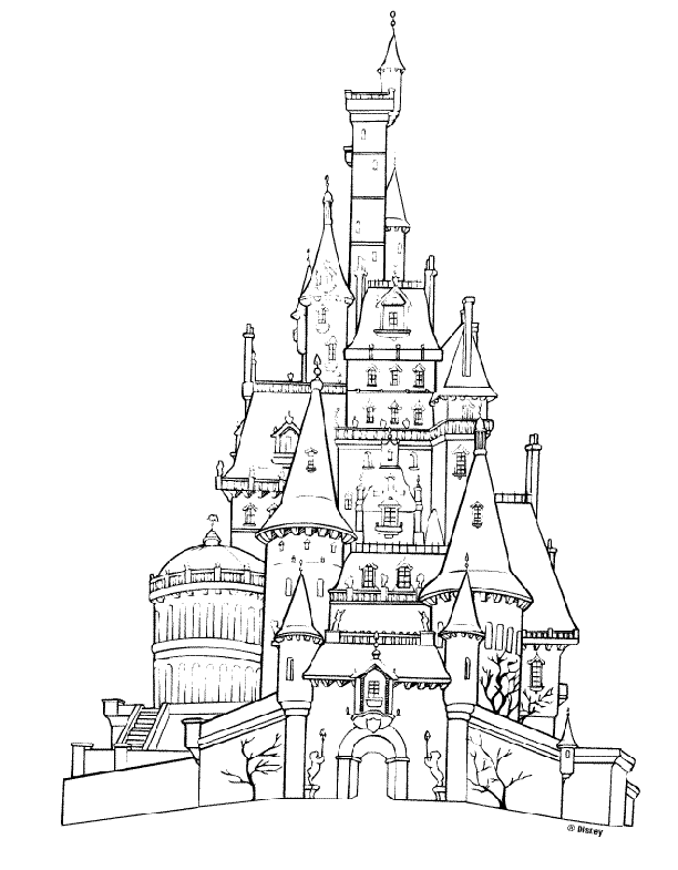 Printable Frozen Castle Coloring Page