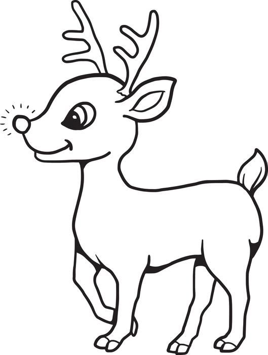 Reindeer Christmas Coloring Pages For Kids