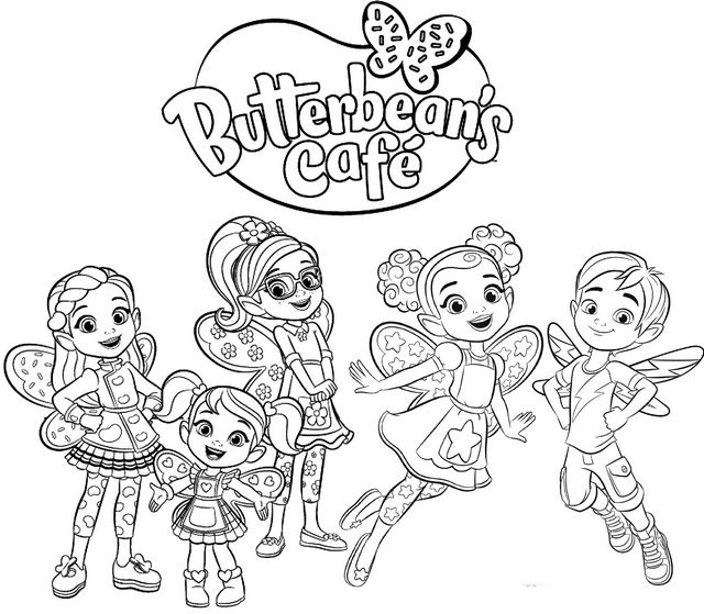 Character Butterbean Cafe Coloring Pages