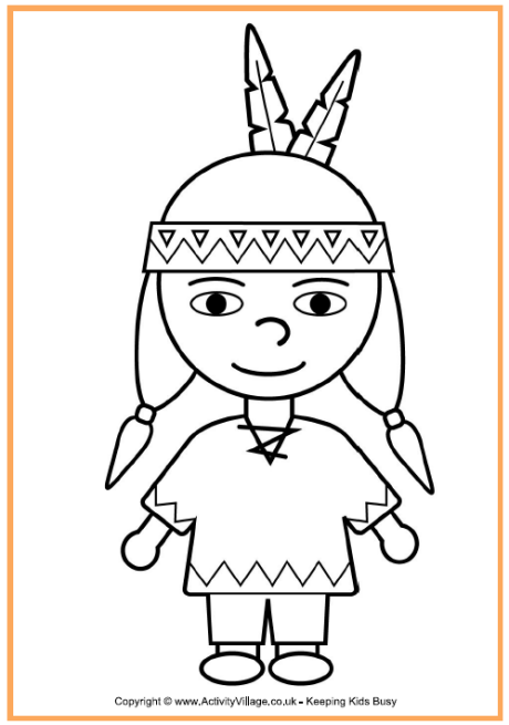 Indian Coloring Pages Preschool