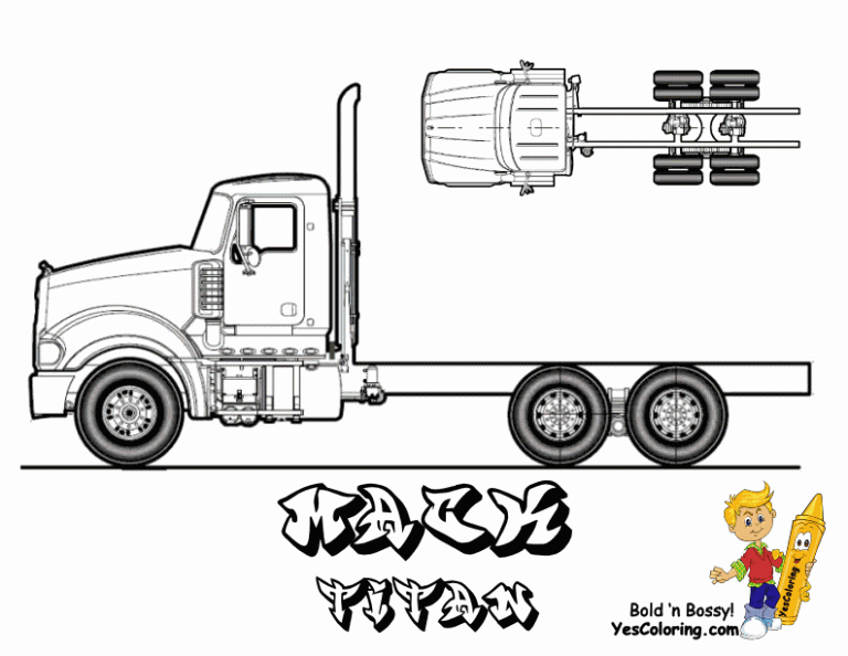 Mack Semi Truck Coloring Pages